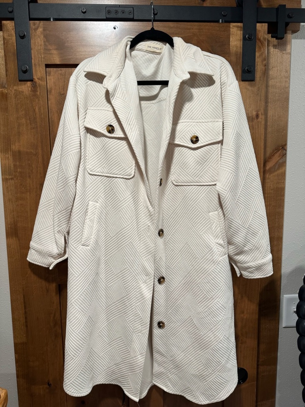 The Annalise Cream Quilted Long Trench Coat